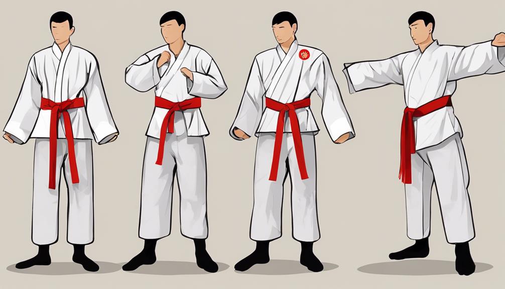 karate class with belts
